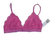 BP Women Claudia Sulewski Lace Bralette Bra Pink Lingerie Stretch Double Strap S