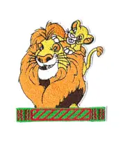 MUFASA & SIMBA Iron on / Sew on Patch Embroidered Badge Cartoon Lion King PT703