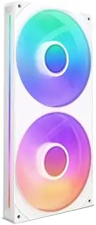 NZXT F280 RGB Core | 280mm Single-Frame Fan Unit with 2 x 140mm RGB Fans | Speed & Lighting Control | High Static Pressure & Airflow | Fluid Dynamic Bearings | 8 ARGB LEDs Per Fan | White