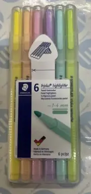 Staedtler Triplus Textsurfer Assorted Pastel Colours 6 Pack Highlighters 1-4 Mm