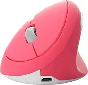 Ergonomic Vertical Mouse,2.4G Wireless Rechargeable Gaming Mouse 1600DPI Optical Wrist Healthy 4D Gamer Mice,6 Buttons Small Hand Mouse for PC,Desktop,Laptop,Notebook (Pink)
