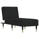 Velvet Chaise Lounge Chair Accent Lounger Bed Recliner Daybed Sofa Couch Black