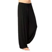 Fashion Menswear Men's Casual Solid Color Baggy Trousers Belly Dance Yoga Harem Pants Slacks clothing black M