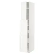 METOD / MAXIMERA hc w p-o func 4drw/1dr/2shlv, white Enköping/white wood effect, 40x60x220 cm