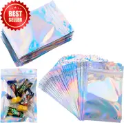 100 Pcs Mylar Zip Lock Bags 7.5x10cm Resealable Aluminum Foil Storage Pouches