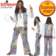 CA157 Mens 60s Groovy 70s Hippy Hippie Dance Disco Retro Fancy Dress Up Costume