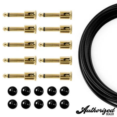 George L's .155 Solderless Pedalboard Effects Cable Unplated Black Kit |10/10/10