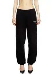 [Diesel] Diesel - Sweatpants with metal-effect Oval D logo - Pants - Woman - Black M Black
