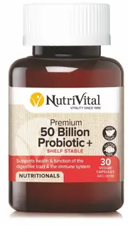 Nutrivital Premium 50 Billion Probiotic+ (Shelf Stable) | 30 capsules