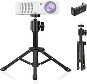 JCWINY Mini Projector Stand, All Metal Mini Tripod Desktop Tabletop Stand Compact Desk Tripod for Mini Projector, Logitech Webcam, iPhone, Camera, Smooth 4, Osmo Mobile, Vimble 2