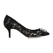 [Dolce & Gabbana] Dolce & Gabbana-Black Lace Viscose Pumps-Donna 36 IT