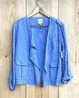 Nic+Zoe Rumba NWT New Organic Linen Blue Jacket Sz Large