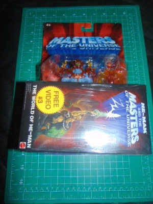 200X Masters of the Universe MOTU He-Man Fire Armor Skeletor With VHS NEW MIB