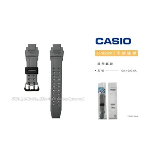 【錶帶耗材】CASIO 卡西歐 G-SHOCK GA-1000-8A 灰色 霧面 原廠錶帶 全新品 國隆手錶專賣店