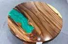 18" Modern Round Epoxy Resin Side End Table Living Room Centerpiece