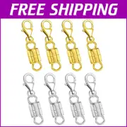 8PCS 925 Silver Magnetic Clasp Set for Elegant Necklace and Bracelet Connections