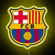FC Barcelona Logo LED Neon Sign 18"x18" Light Lamp Football Club Bar Open Decor