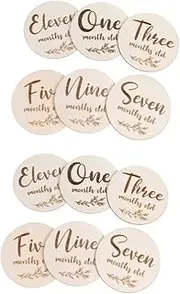 JOINPAYA 2sets Card Monthly Organiser Decorations One Expectant Mother Age Grows Keepsake Blocks Mats Weaning Pacifier Caddy First Pad Cards Babies Welcome Boy 6pcs*2