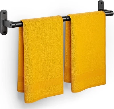 Towel Rack for Bathroom - 24" Rustproof Holder, Sturdy X-Large, Black