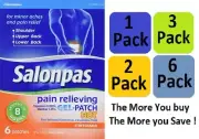 Salonpas Pain Relieving Gel Patch HOT ( 3 15/16 x 5 1/2 ) 6 patches