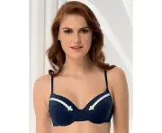 Aqua Perla Womens Navy Girl Navy Blue Bikini Top