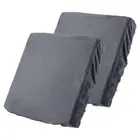 2 Pcs Couch Cushion Cover, 20"x20" Polyester Stretch Sofa Cover, Dark Grey
