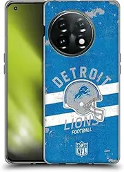 Head Case Designs Officially Licensed NFL Helmet Distressed Detroit Lions Logo Art Soft Gel Case Compatible with OnePlus 11 5G