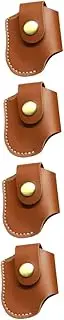 [Outanaya] 4pcs Elegant Leather Lighter Cover Cigarette Lighter Waist Case for Travel