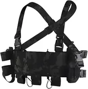WG Minimalistic Chest Rig with Double-layer Triple Mag Pouch Low Visibility Safety Chest Rig WG Multi-Mission Plate Carrier, for Shooting Game