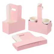 2 Cup Drink Carrier Handles,30Pcs Kraft Paper to Go Coffee Cup Holder,Multicolor