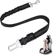 Weddecor Dog Seat Belts for Cars Dog Car Seat Belt Adjustable 360 Degree Swivel Headrest Harness Safety Seat Belt Elastic Puppy Restraint Heavy Duty Leash Leads for Dogs Cats Pets Safety (Black)