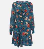 [Ulla Johnson] Ulla Johnson Salima ruffled floral silk minidress AU 4 blue