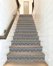 [Namly Design] Wallsticker - Stair Riser / Black and white zigzag pattern / Set of 13