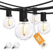 Outdoor String Lights 50Ft Dimmable G40 Globe Patio Lights with 25+2 Shatterproo