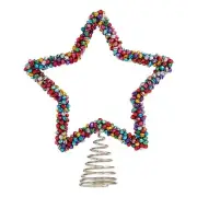 World Market Multicolor Jingle Bell Star Christmas Tree Topper JUST ADORABLE!!!