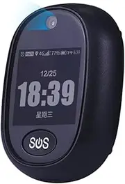 Lyntamy 4G GPS Tracking Pendant V45 for Kids Elder Mini GPS Personal Tracker Alarm Talking Clock Waterproof(Black)