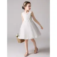 在飛比找ETMall東森購物網優惠-兒童禮服公主裙演出服裝小主持人鋼琴表演高端短袖女童蓬蓬連衣裙