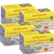 Bigelow Lavender Chamomile Herbal Tea – 72 Caffeine-Free, Calming Tea Bag 4-Pack