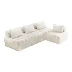 NNEED 4 Seater Boucle Modular Sofa Lounge Chair Armless White