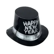 Beistle Hi-Hat With Silver Glittered Happy New Year One Size Black 88618-C25
