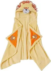 Lion Hooded Bath Towel – Soft & Cozy 50” x 25” Plush Towel for Baby, Newborn, Toddler & Infant, Machine Washable, Golden Yellow
