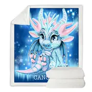 Kids Fantasy Art Cancer Lil Dragon Throw Blanket
