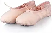[Generic] Pink Canvas Ballet Dance Shoes Slippers Slippers Beige Nude Dancing Yoga Shoe