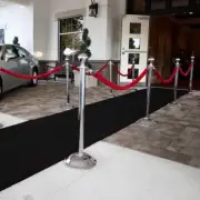 Black Grandeur Plush Pile Wedding Event Exhibition Thick Washable Carpet Aisle R