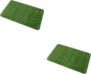 Gogogmee 2 Pcs Door Mat Natural Outdoor Rug Bling Decor Anti-Slip Mat DIY Turf Squares Grass Tiles Outside Rugs Entryway Floor Rug Deck Mats Outdoor Home Decor Outdoor Decoration Pe Green