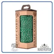 HEMPTIQUE METALLIC HEMP CORD SPOOLS 1 mm Cord 62.5 m spool GREEN GLITTER