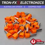 TE6014 10AWG 2*6mm² ORANGE Insulated Dual Ferrule Bootlace Crimp Cord Ends