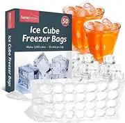 50pk Disposable Ice Cube Bags for Making Ice | Make 1,400 Ice Cubes, Freezer Ice Bags for Ice Cubes, Ice Cube Bags, Freezer Ice Cube Bags, Ice Cube Bags Freezer, Plastic Ice Bags for Drinks