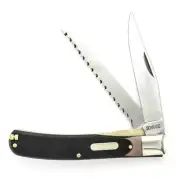 Schrade Old Timer Buzz Saw Trapper Folding Knife & Pouch 3897OT