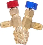 BUGUUYO 2pcs Air Conditioning Fluorine Safety Valve Manifold Line Repair Tool Kit for Charging